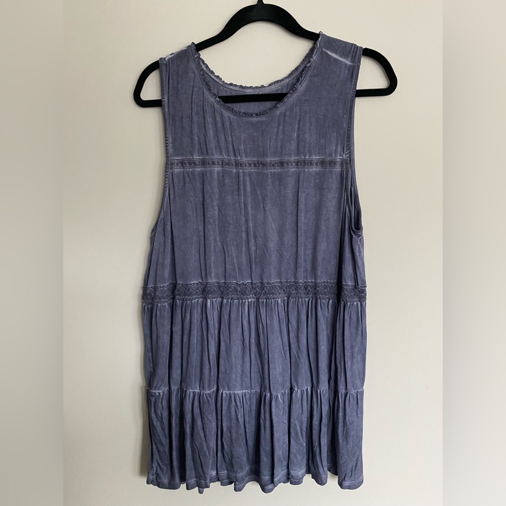 Dark Grey Wash Super Soft Babydoll Tank